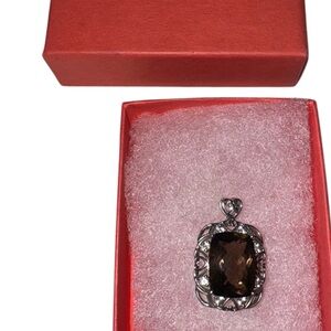 Elegant Silver and Brown Pendant